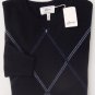 BRIONI SWEATER $1295 NAVY DIAMOND STITCH 100%CASHMERE CREWNECK JUMPER SM 48e NEW