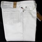 GUCCI JEANS $595 WHITE LOGO CREST EMBOSSED 6PKT STRAIGHT LEG DENIM 36/36 52e NEW