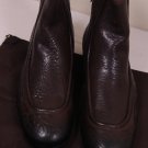 GUCCI SHOES $1010 DARK BROWN GRAIN CALFSKIN SIDE ZIP LOGO EMBOSS BOOTS 10 43 NEW