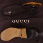 GUCCI SHOES $1010 DARK BROWN GRAIN CALFSKIN SIDE ZIP LOGO EMBOSS BOOTS 10 43 NEW
