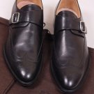 CHURCH'S SHOES $850 BLACK BENCH MADE WING TIP MONK STRAP DRESS SHOES 8 41e NEW