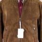 SALVATORE FERRAGAMO JACKET $3495 OLIVE BROWN CALFSKIN LOGO BOMBER LG 52e NEW