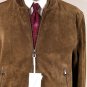 SALVATORE FERRAGAMO JACKET $3495 OLIVE BROWN CALFSKIN LOGO BOMBER LG 52e NEW