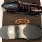 TOD'S SHOES $675 BORDEAUX WING-TIP TOE ORNAMENTED COMFORT OXFORDS 12 45e NEW