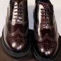 TOD'S SHOES $675 BORDEAUX WING-TIP TOE ORNAMENTED COMFORT OXFORDS 12 45e NEW