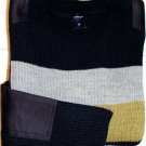 MIHARAYASUHIRO SWEATER $695 NAVY COLOR BLOCK 100%WOOL CREWNECK JUMPER M 50e NEW