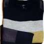 MIHARAYASUHIRO SWEATER $695 NAVY COLOR BLOCK 100%WOOL CREWNECK JUMPER M 50e NEW