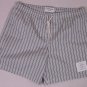 THOM BROWNE SWIMSUIT $280 GRAY/WHITE STRIPE LOGO BEACHWEAR SWIM TRUNKS LG 3 NEW