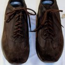SANTONI SHOES $495 DK BROWN SUEDE/MESH LOGO EMBOSSED AIRWALK TRAINER 10 43 NEW