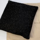 BOTTEGA VENETA PILLOW SET $860 BLACK INTRECCIATO LINEN SQUARE PILLOW NEW
