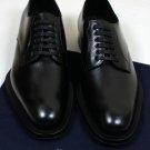 PRADA SHOES $1250 BLACK BRUSHED CALFSKIN SPAZZOLATO ROYA OXFORD 9 42e NEW