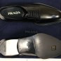 PRADA SHOES $1250 BLACK BRUSHED CALFSKIN SPAZZOLATO ROYA OXFORD 9 42e NEW