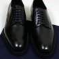 PRADA SHOES $1250 BLACK BRUSHED CALFSKIN SPAZZOLATO ROYA OXFORD 9 42e NEW