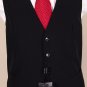DOLCE & GABBANA VEST $675 SOLID BLACK WOOL LOGO BRACE WAISTCOAT GILET 40 50e NEW