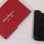 SALVATORE FERRAGAMO BLACKBERRY CASE $310 BLACK LOGO GANCINI EMBOSSED COVER NEW