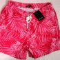 KITON SWIMSUIT $425 RED/PINK FLORAL PRINT LOGO EMBROIDERED TRUNKS MED 50 NEW