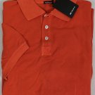 KITON POLO SHIRT $525 ORANGE 3-BTN HANDMADE FITTED POLO SHIRT MEDIUM 50e NEW