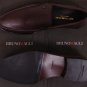 BRUNO MAGLI SHOES $545 DK BROWN LOGO M ORNAMENTED VAMP HANDMADE LOAFER 9 42e NEW