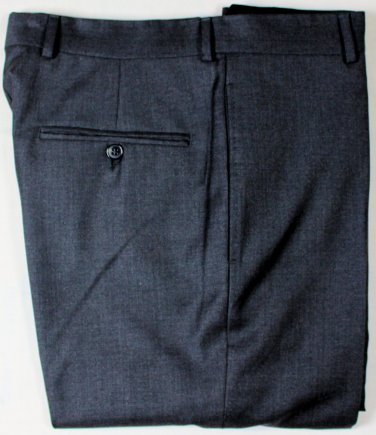 ALEXANDER McQUEEN PANTS $650 GRAPHITE BLACK 100%WOOL COUTURE SLACKS 32 48e NEW
