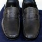 PRADA SHOES $495 BLACK LOGO GROSGRAIN BANDED VAMP CALFSKIN DRIVER 10 43e NEW