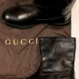 GUCCI SHOES $890 BLACK LEATHER LOGO EMBOSSED HEEL LUG SOLE ANKLE BOOTS 9 42 NEW