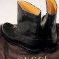GUCCI SHOES $890 BLACK LEATHER LOGO EMBOSSED HEEL LUG SOLE ANKLE BOOTS 9 42 NEW