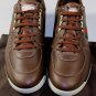GUCCI SHOES $545 BROWN LOGO WEB SIDE STRIPED LOGO EMBOSSED TRAINER 13 46e NEW