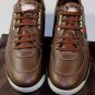 GUCCI SHOES $545 BROWN LOGO WEB SIDE STRIPED LOGO EMBOSSED TRAINER 13 46e NEW