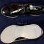 PRADA SHOES $690 BLACK CALFSKIN TOE ORNAMENT WINGTIP BROGUE DERBY 6.5 39.5 NEW