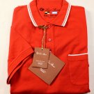 LORO PIANA REGATTA POLO $495 ORANGE CONTRAST ACCENT STRIPE PIQUE POLO XL 54 NEW