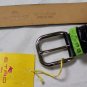 ETRO BELT $385 BLACK CALFSKIN CROCODILE ACCENT LOGO EMBOSSED BUCKLE 40 100cm NEW