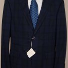 BRUNELLO CUCINELLI JACKET $2350 NAVY/GREEN MADRAS CHECK 3-BTN BLAZER 46R 56e NEW