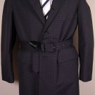 PRADA COAT $2295 DARK BROWN/NAVY CHECK BELTED WINTER TRENCH COAT XL 54e NEW