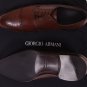 GIORGIO ARMANI SHOES $790 DARK BROWN TOE ORNAMENTED CAP TOE DERBY 11 44e NEW