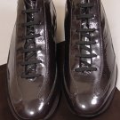 TOD'S SHOES $545 SMOKE GREEN PATENT LEATHER PEBBLE SOLE HITOP TRAINER 12 45e NEW