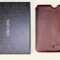 PRADA iPAD CASE $325 GARNET LOGO ORNAMENT SAFFIANO LEATHER PADDED iPAD CASE NEW