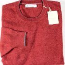 BRUNELLO CUCINELLI SWEATER $975 BRICK RED 100%CASHMERE CREWNECK JUMPER L 52e NEW