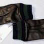 BALLY GLOVES $395 DK BROWN LAMBSKIN CASHMERE LINED STRIPED CUFF GLOVES L 10 NEW