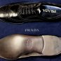PRADA SHOES $850 BLACK CALFSKIN WING TIP TOE ORNAMENTED BROGUE 11 44e NEW