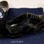 PRADA SHOES $850 BLACK CALFSKIN WING TIP TOE ORNAMENTED BROGUE 11 44e NEW