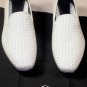 ALEXANDER McQUEEN SHOES $695 WHITE LEATHER BASKETWOVEN RAZOR BLADE 8 41e NEW