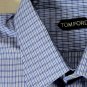 TOM FORD SHIRT $695 LIGHT BLUE/WHITE CROSS CHECK OXFORD SHIRT 17.5/35 44 NEW