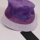 DSQUARED2 HAT $485 PURPLE/GRAY CALFSKIN LOGO FEDORA BUCKET HAT UNISEX MEDIUM NEW