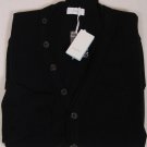 MALO SWEATER $1150 BLACK 100%CASHMERE 11-BTN V-NECK CARDIGAN BOMBER MED 50e NEW