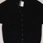 MALO SWEATER $1150 BLACK 100%CASHMERE 11-BTN V-NECK CARDIGAN BOMBER MED 50e NEW
