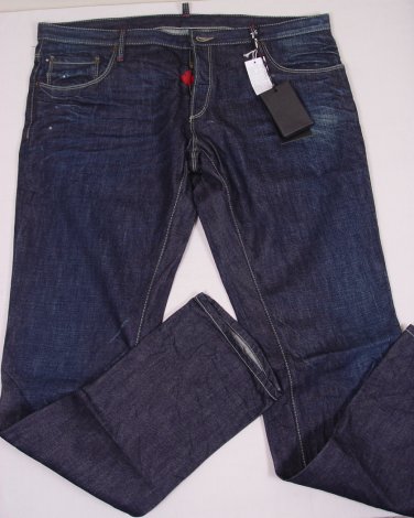 DSQUARED2 JEANS $640 DARK WASH SIDE WHISKERED SIGNATURE LOGO DENIM 38 54e NEW