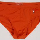 PRADA SWIMSUIT $295 DK ORANGE LOGO BEACHWEAR SWIM BRIEF BATHING SLIP XL 54e NEW