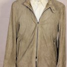 ZEGNA COAT $4495 DESERT BROWN 100%AFRICAN LAMBSKIN PERFORATED BOMBER 44 54e NEW