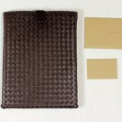 BOTTEGA VENETA iPAD CASE $640 BROWN LOGO INTRECCIATO LAMBSKIN iPAD CASE NEW