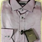 TOM FORD SHIRT $695 PURPLE HERRINGBONE STRIPE OXFORD DRESS SHIRT 17/35 43e NEW
